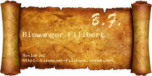 Biswanger Filibert névjegykártya